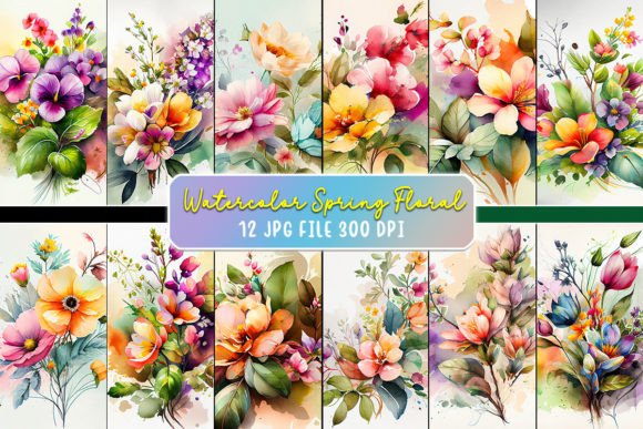 Download Watercolor Spring Floral Background JPG - Background Collection