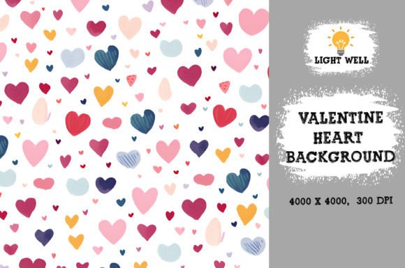 Download Valentine Heart Background Digital Paper - Background Collection