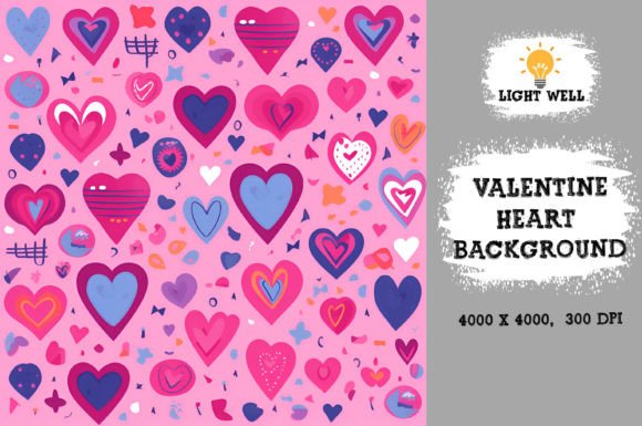Download Valentine Heart Background Digital Paper - Background Collection