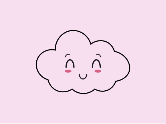 Download Kawaii Space Cloud Line Background - Background Collection