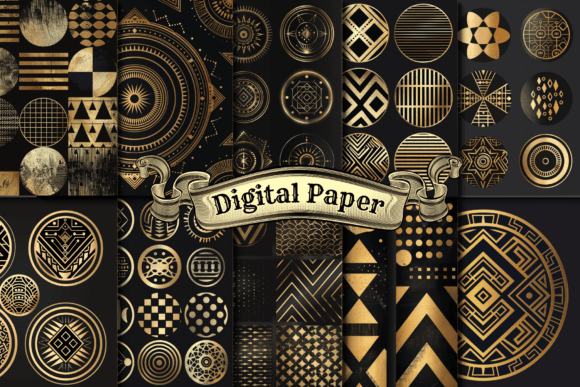 Download Elegant Black and Gold Digital Paper - Black and gold digital paper Collection