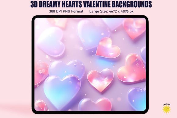 Download 3D Dreamy Hearts Valentine Background - Background Collection