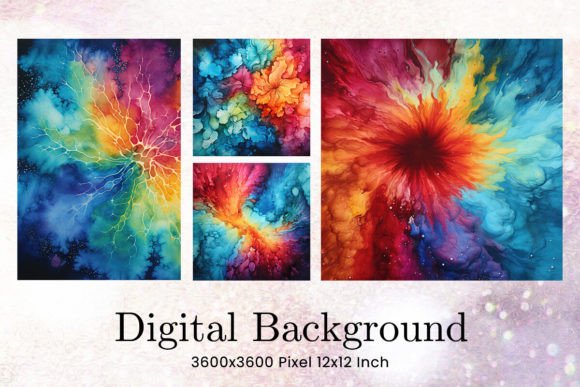 Download Vivid Tie Dye Background Digital Paper - Background Collection