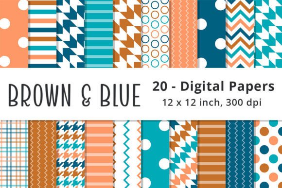 Download Blue and Brown Digital Paper Backgrounds - Background Collection