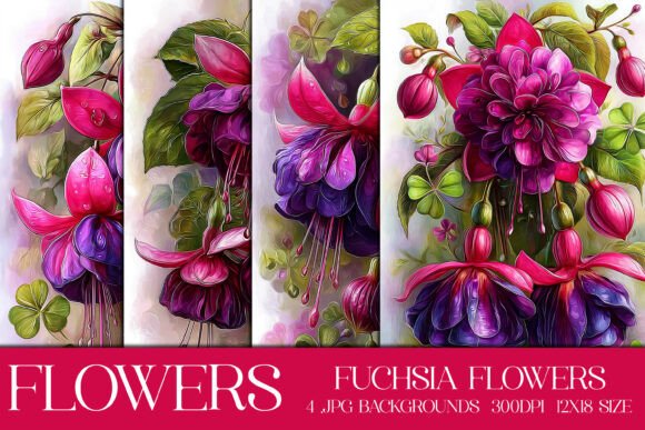Download Pretty Fuchsia Flowers Backgrounds, S2 - Background Collection