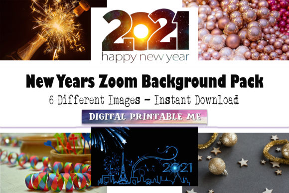Download New Years Eve Zoom Background, 6 Digital - Background Collection