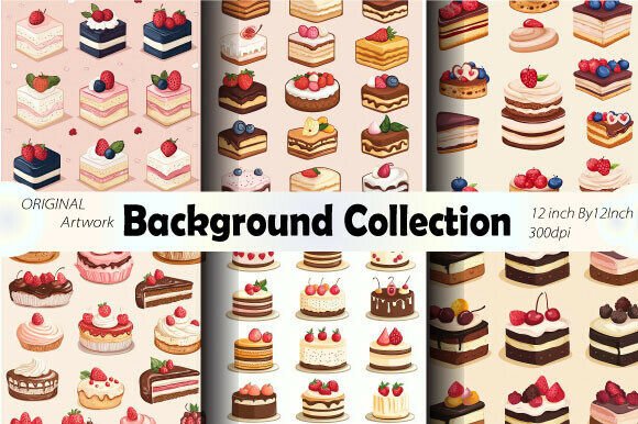 Download Cute Sweet Cake Seamless Background Art - Background Collection