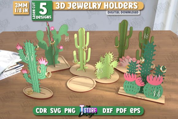 Download Jewelry Display Laser Cut Bundle |Cactus - Cactus Collection