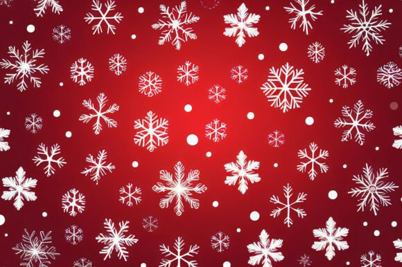 Download A Red Background with White Snowflakes - Background Collection