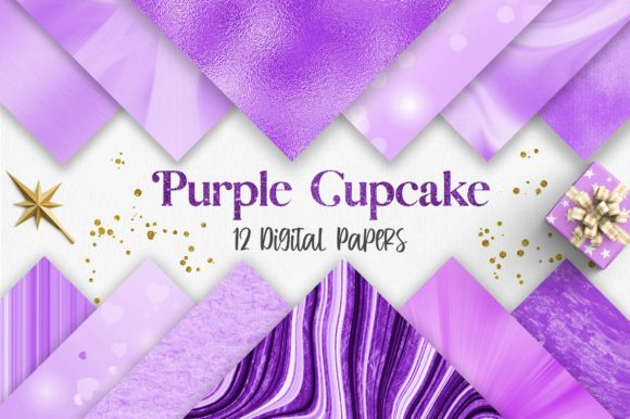 Download Purple Cupcake Background Digital Papers - Background Collection