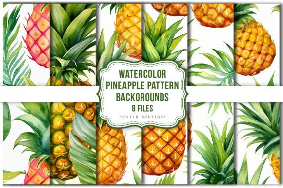 Download Watercolor Pineapple Pattern Backgrounds - Background Collection