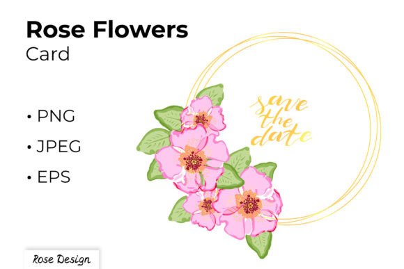 Download Wedding Rose Flowers Geometric Frame - Premium Bundle