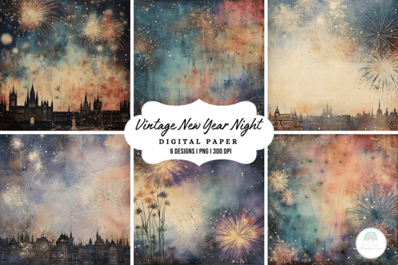Download Vintage New Year's Night Background - Background Collection