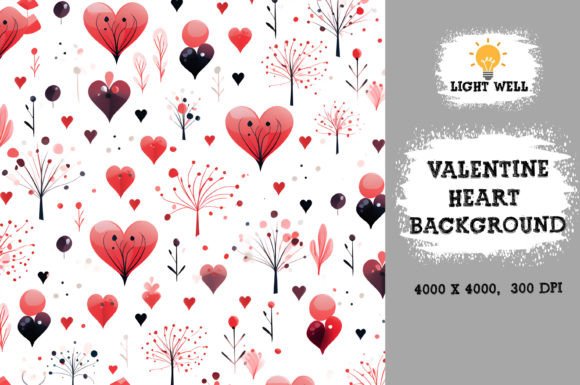 Download Valentine Heart Background Digital Paper - Background Collection