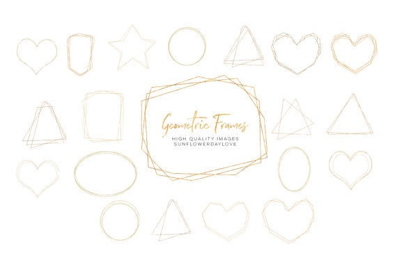 Download Gold Geometric Frame, Gold Polygonal - Premium Resources