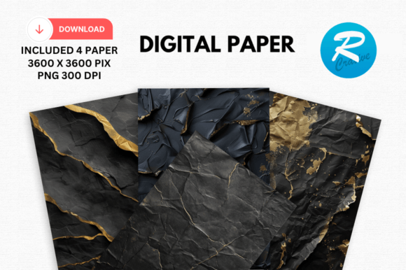 Download Watercolor Black and Gold Digital Paper - Black and gold digital paper Collection