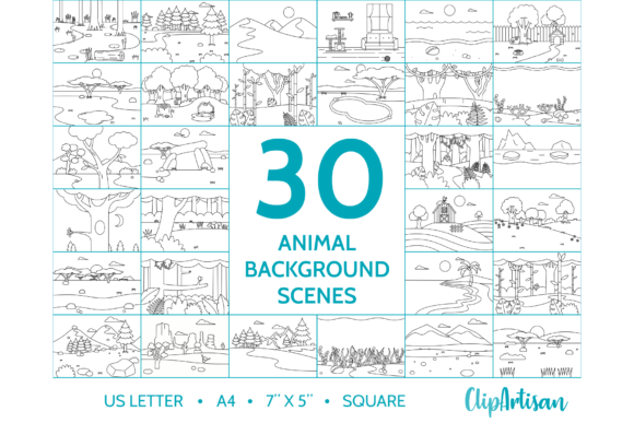 Download Animal Background Scenes Digital Stamp - Background Collection
