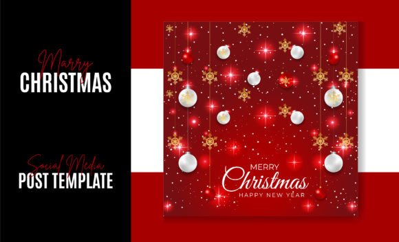 Download Christmas Post Card with Red Background - Background Collection
