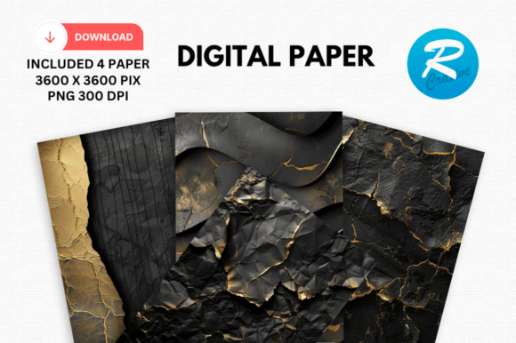 Download Watercolor Black and Gold Digital Paper - Black and gold digital paper Collection