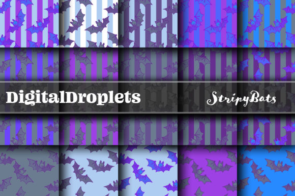 Download Striped Bats - Halloween Papers - Halloween papers Collection