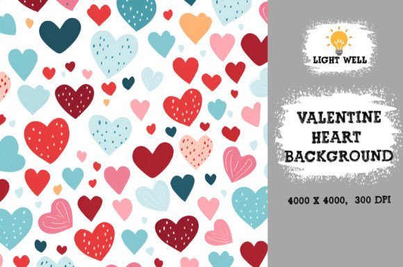 Download Valentine Heart Background Digital Paper - Background Collection