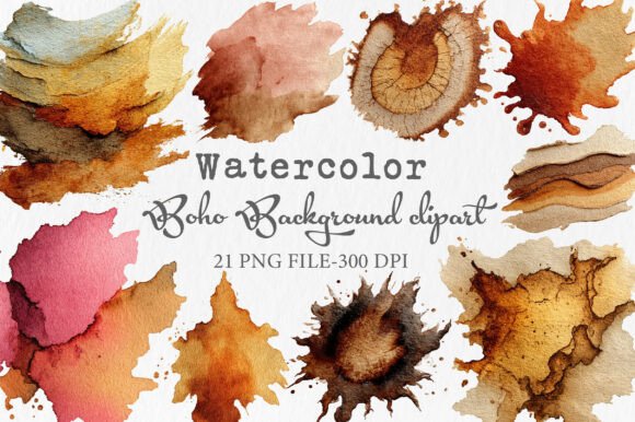 Download Watercolor Boho Background Clipart - Background Collection