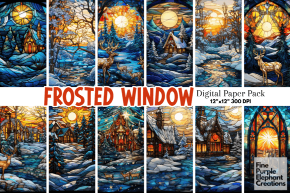 Download Winter Stained Glass Holiday Background - Background Collection