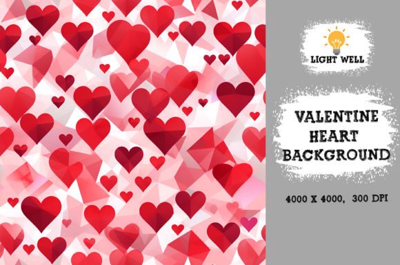 Download Valentine Heart Background Digital Paper - Background Collection