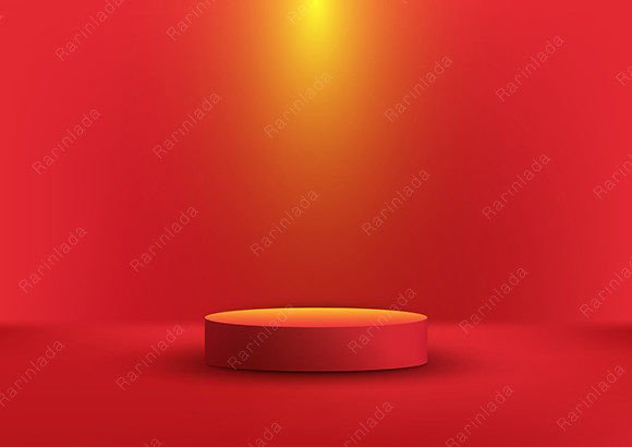Download 3D Red Podium Spotlight Red Background - Background Collection