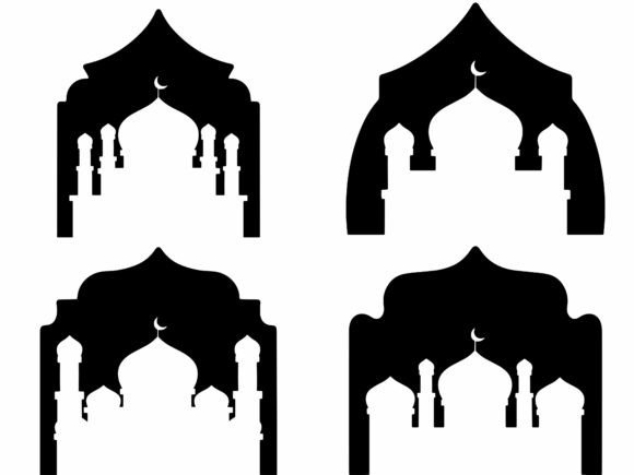 Download Mosque Silhouette Frame Background - Background Collection