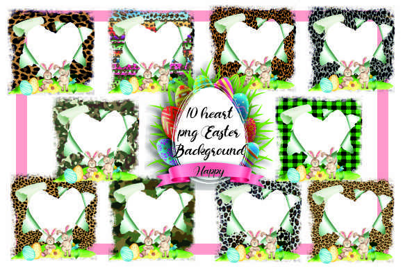 Download Easter Day Heart Background Sublimation - Background Collection