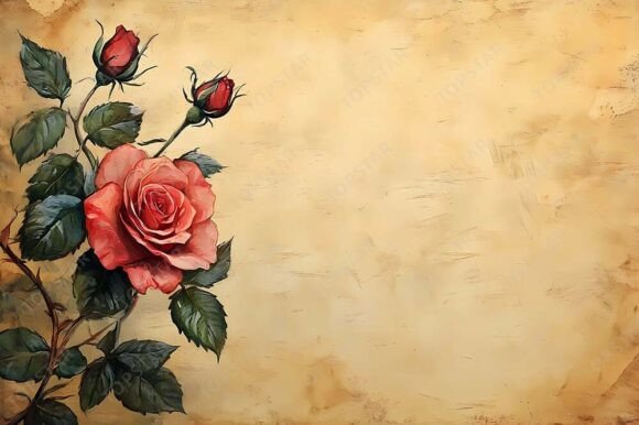 Download Vintage Rose Illustration Background Art - Background Collection
