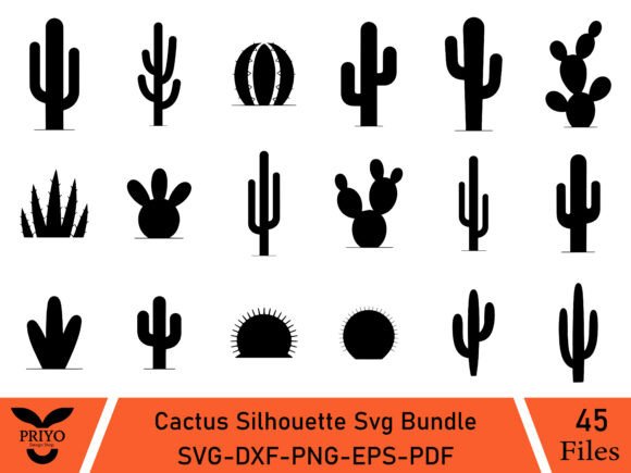 Download Cactus Silhouette Svg Bundle, Cactus SVG - Cactus Collection
