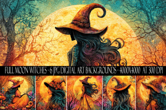 Download Full Moon Witch Background Art Papers - Background Collection