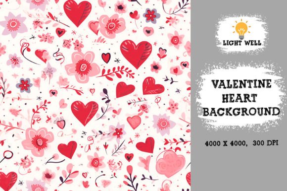 Download Valentine Heart Background Digital Paper - Background Collection
