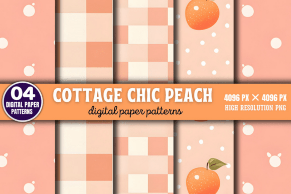 Download Cottage Chic Peach Digital Background - Background Collection