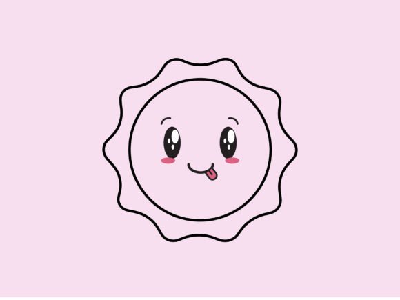 Download Kawaii Space Sun Line Background - Background Collection
