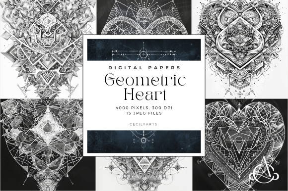 Download Geometric Heart Background - Background Collection