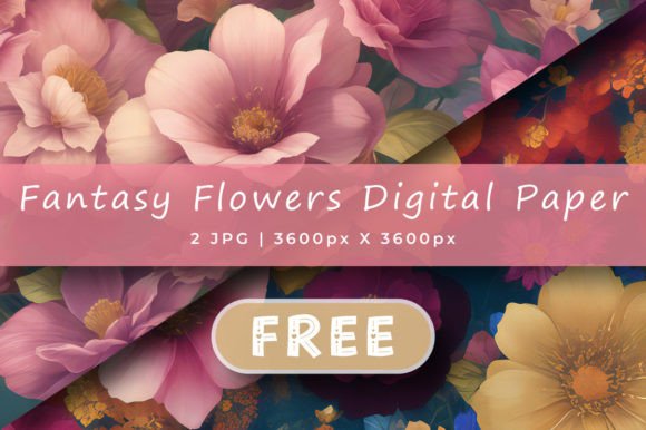 Download Fantasy Flowers Digital Background Set - Background Collection