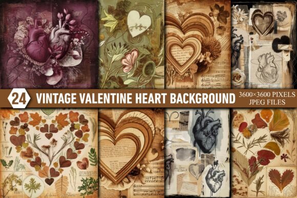 Download Romantic Vintage Heart Background - Background Collection