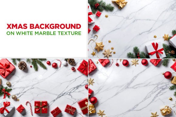 Download Xmas Greeting on White Marble Background - Background Collection