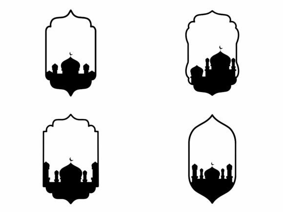 Download Mosque Silhouette Frame Background - Background Collection