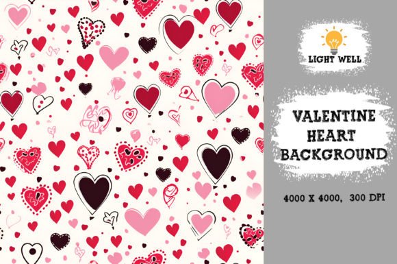 Download Valentine Heart Background Digital Paper - Background Collection